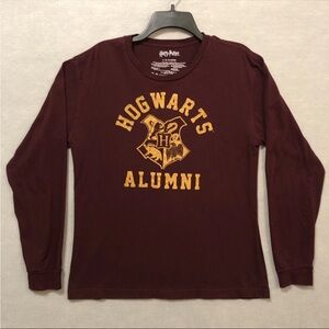 Hogwarts Alumni Long Sleeve Burgundy 100% Cotton (Size L Men) (Harry Potter)